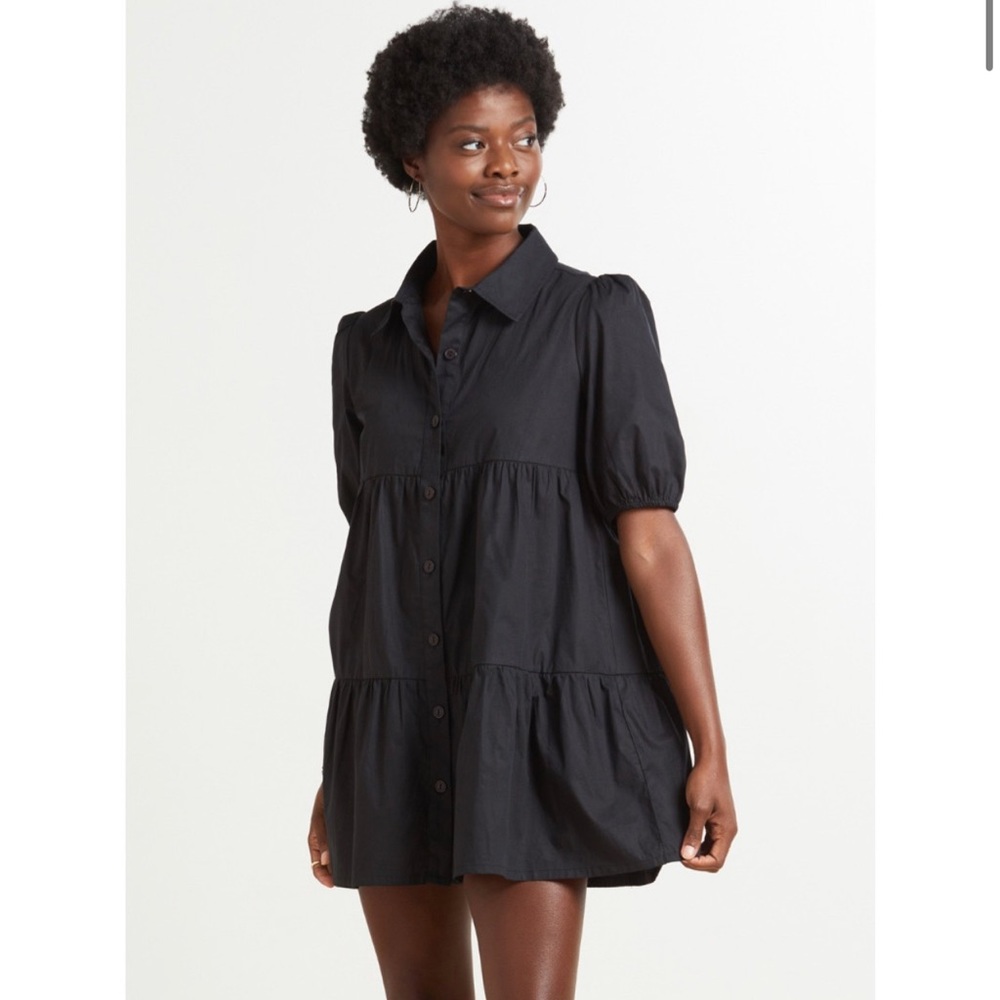 Evereve Sanctuary Night Sky Shirt Dress in Black